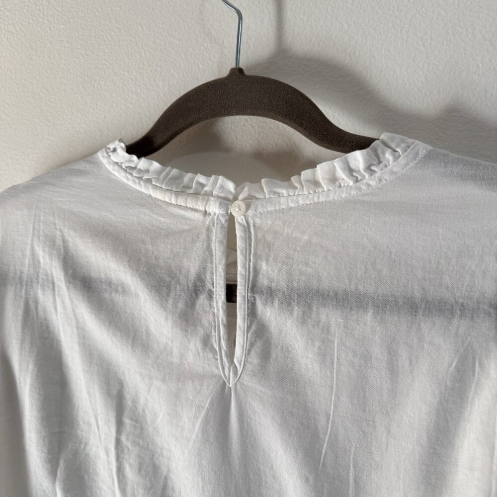 NWT ANA A New Approach Shirt 3X White Eyelet Lace Ruffle Peasant Victorian - Picture 7 of 9